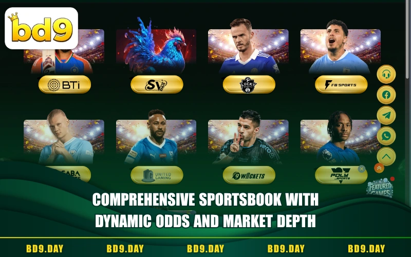 COMPREHENSIVE SPORTSBOOK WITH DYNAMIC ODDS AND MARKET DEPTH