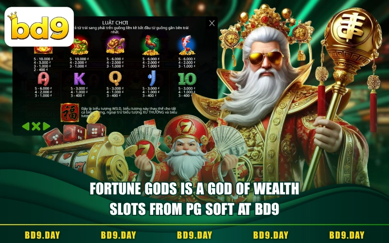 FORTUNE GODS IS A GOD OF WEALTH SLOTS FROM PG SOFT AT BD9