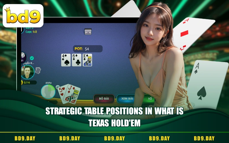 STRATEGIC TABLE POSITIONS IN WHAT IS TEXAS HOLD'EM